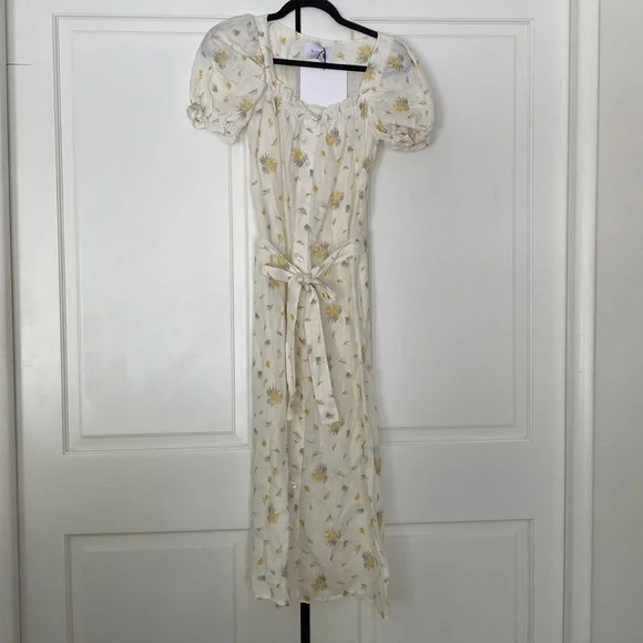 Sleeper Dresses | Sleeper Mimosa Brigitte Linen Maxi Size Xsmall | Color: White/Yellow | Size: Xs | Leesa912's Closet
